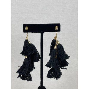 Black Tassel Dangle Earrings